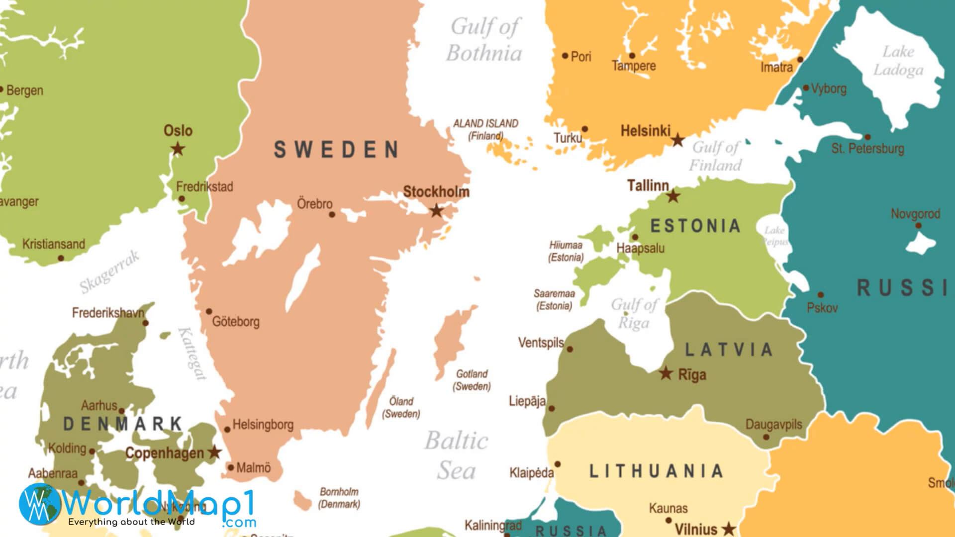 Baltic Countries and Lithuania Map